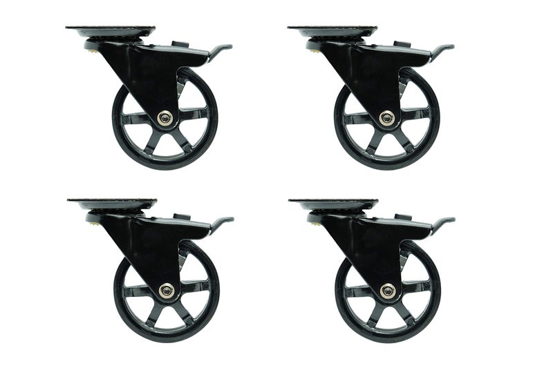 Headbourne 8276E Designer Casters 3 inch Polyurethane Black Mag Designer Caster, 4 Pack - Image 5